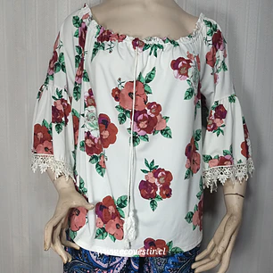 Blusa Campesina Estampado Floral Talla Grande 3XL Rainbow 