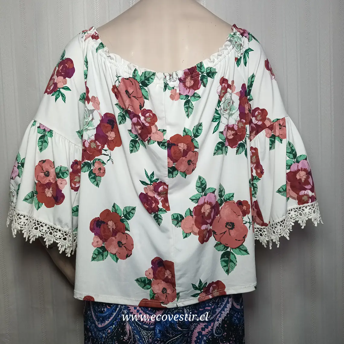 Blusa Campesina Estampado Floral Talla Grande 3XL Rainbow  4