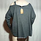 Polera Manga Larga Hombros Descubiertos Gris CYANSTYLE Talla XXL - Miniatura 4