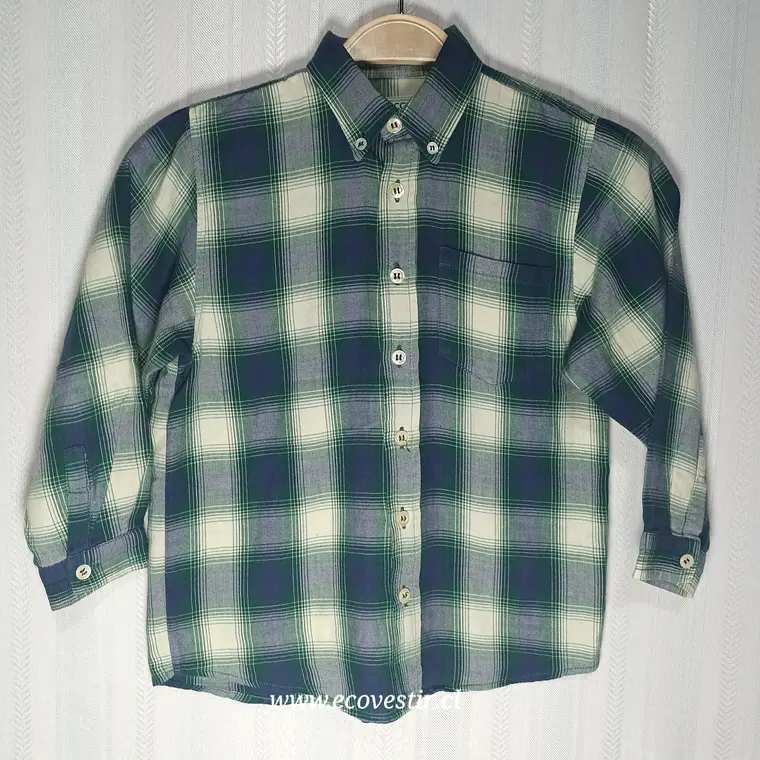 Camisa Manga Larga Cuadrille Verde Niño Talla 115/8A 1