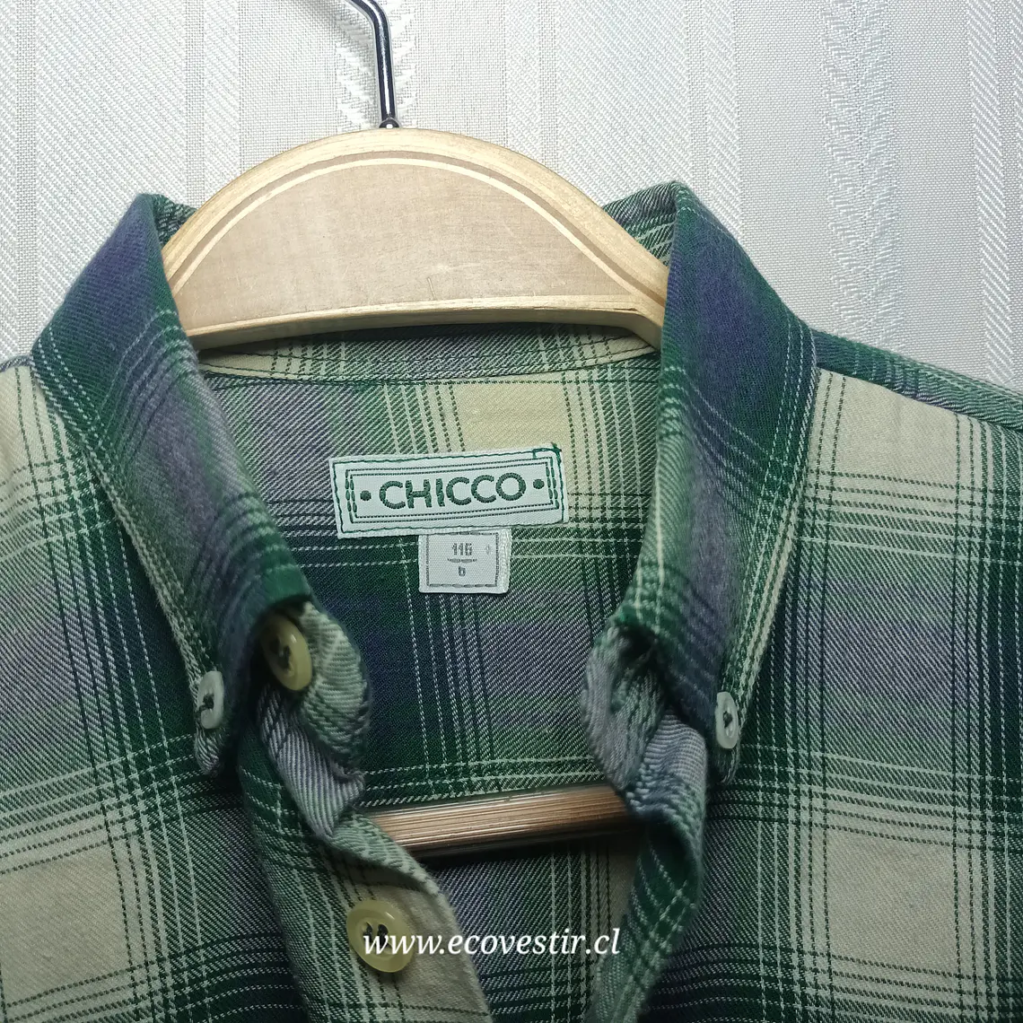 Camisa Manga Larga Cuadrille Verde Niño Talla 115/8A 2