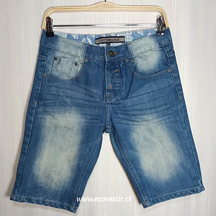 Shorts de Mezclilla para Hombre Cotton & Silk - Talla 44 - Azul con Desgaste