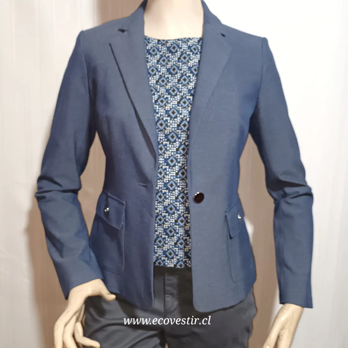 Blazer Mujer Calvin Klein - AZul Grisáceo / Talla 0 1