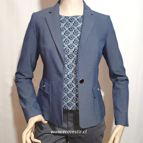 Blazer Mujer Calvin Klein - AZul Grisáceo / Talla 0