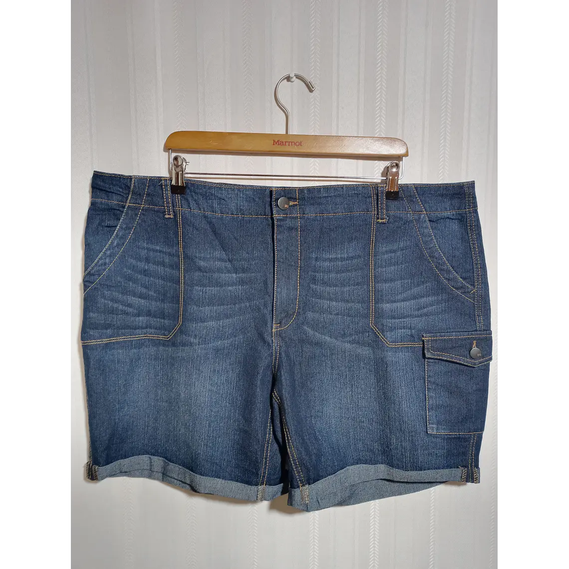 Short de Mezclilla Faded Glory Talla 22W para Mujer - Azul Denim 1