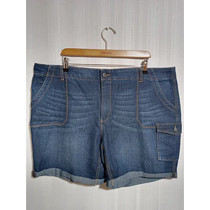 Short de Mezclilla Faded Glory Talla 22W para Mujer - Azul Denim