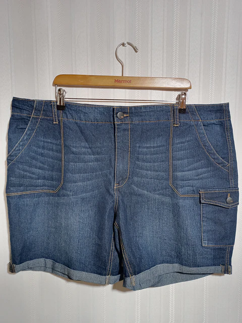 Short de Mezclilla Faded Glory Talla 22W para Mujer - Azul Denim
