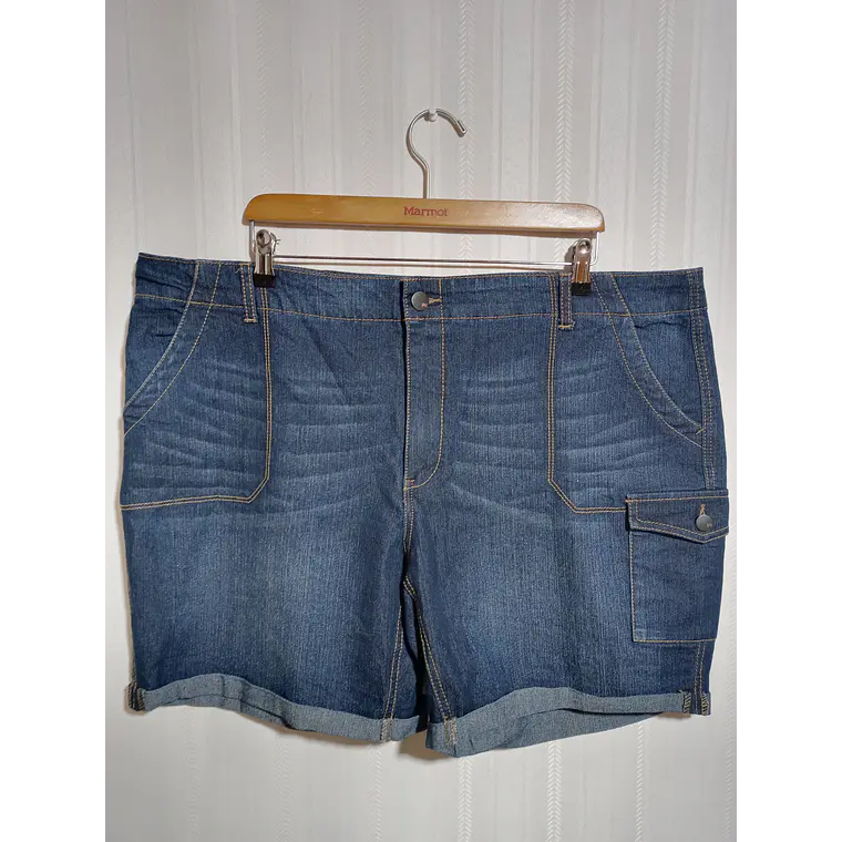 Short de Mezclilla Faded Glory Talla 22W para Mujer - Azul Denim 1
