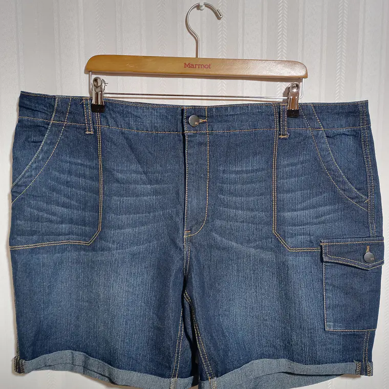Short de Mezclilla Faded Glory Talla 22W para Mujer - Azul Denim 1