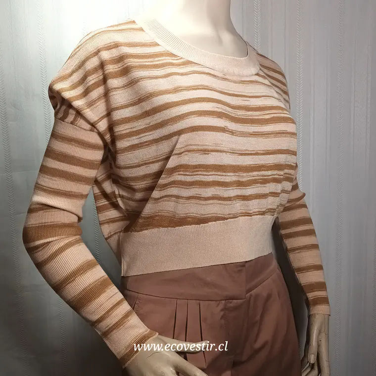 Sweater Crop Vero Moda Multicolor a Rayas - Talla 165/85A (M) 1