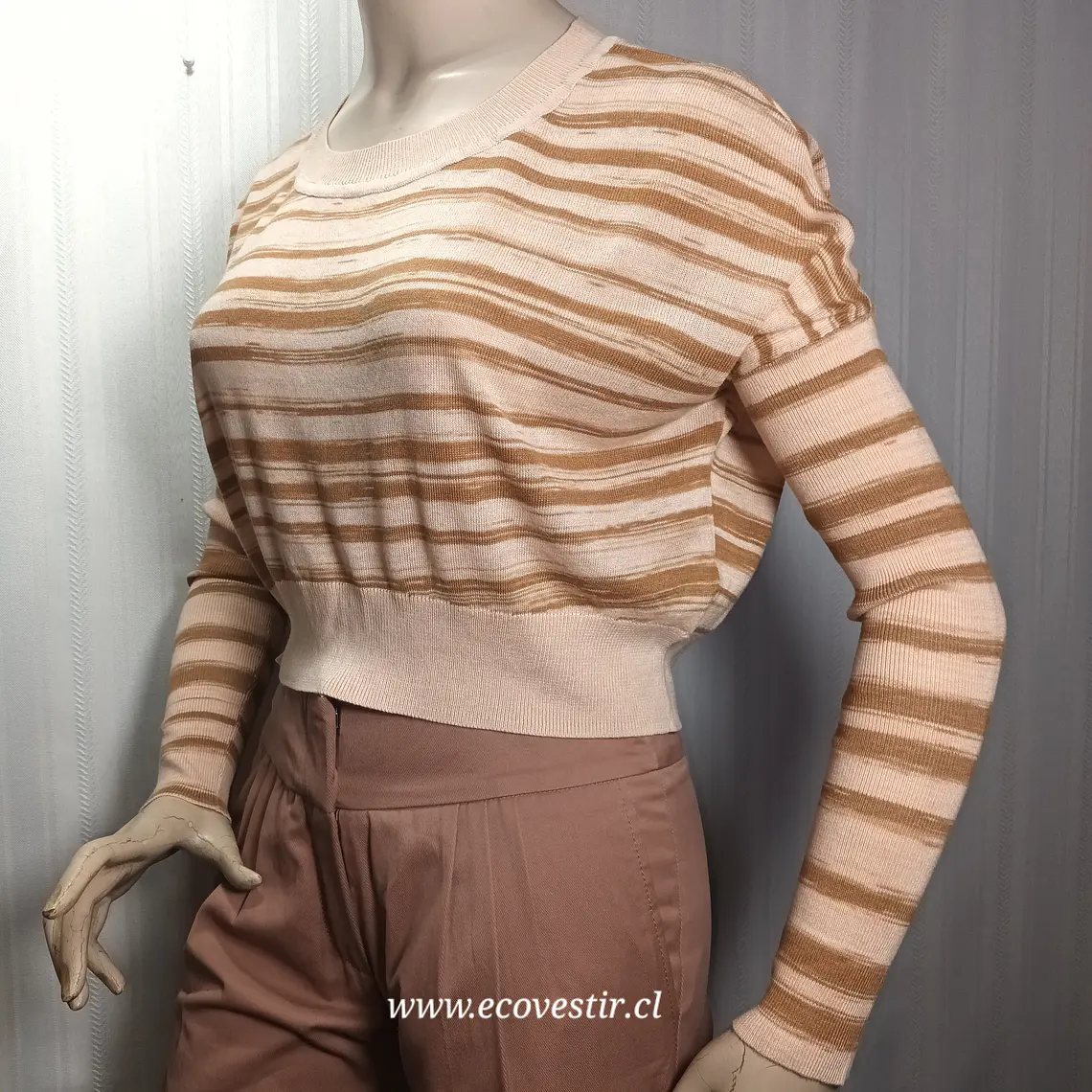 Sweater Crop Vero Moda Multicolor a Rayas - Talla 165/85A (M) 2