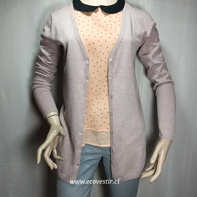 Cárdigan Largo Palo Rosado Culture Talla L 1