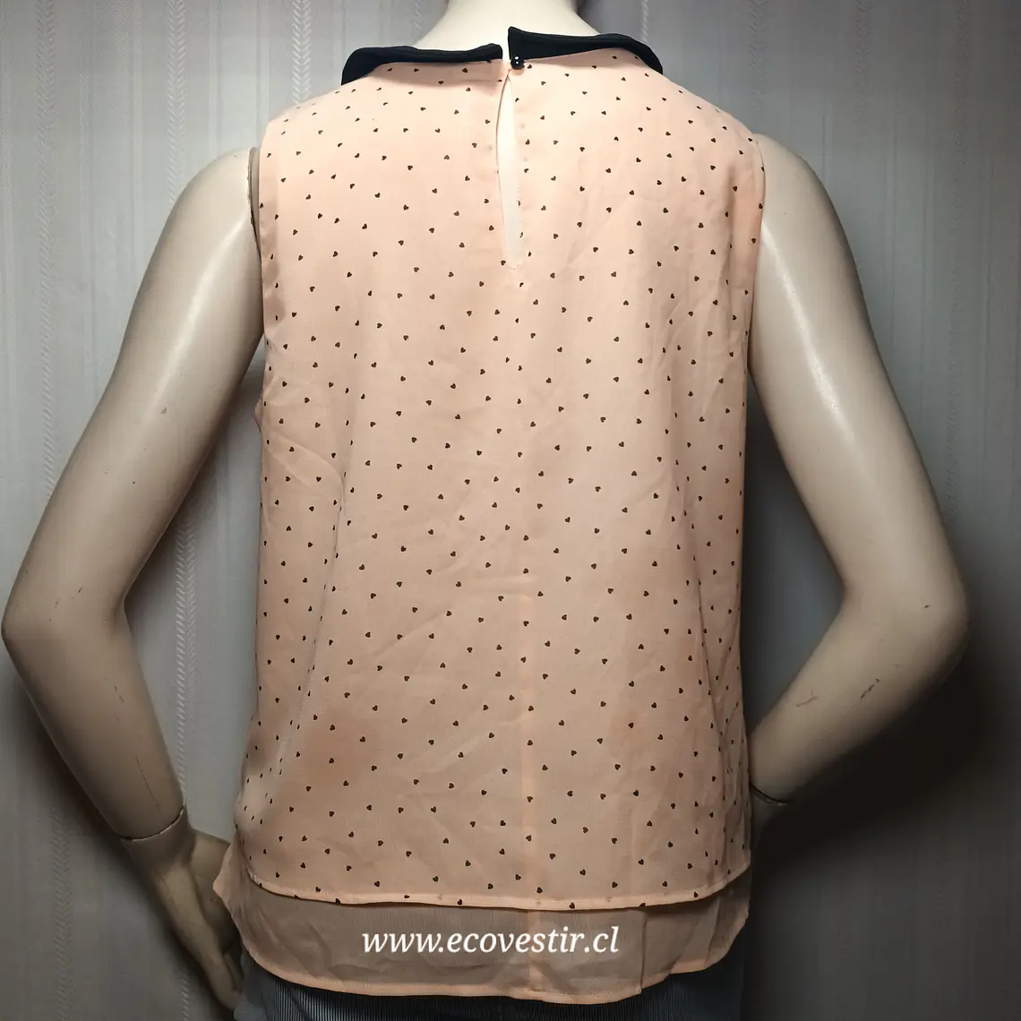 Blusa Sin Mangas Palo Rosa Cuello Peter Pan y Micro Corazones – FB Sister Talla M 4