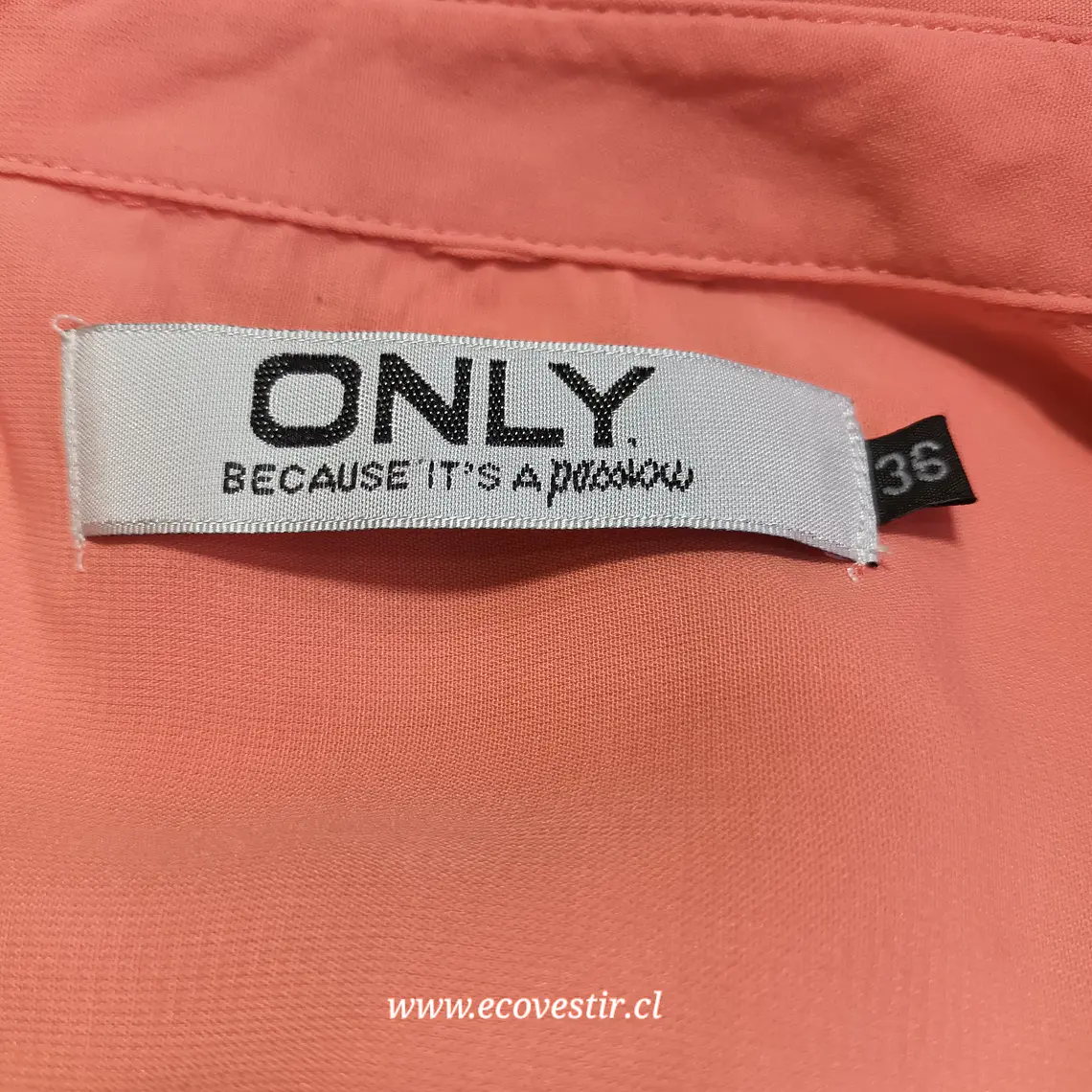 Blusa Larga Sin Mangas Color Coral con Cuello Camisero – ONLY Talla 36 / S 5