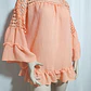 Blusa Romántica Boho con Encaje Calado y Mangas Acampanadas – Lifestyle Attitude Talla 2X / Plus Size - Miniatura 3