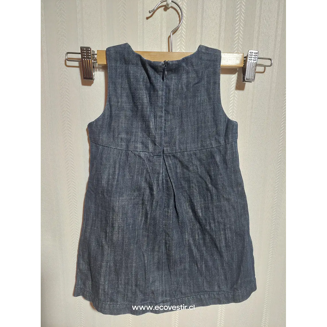Vestido Niña Mezclilla Azul con Lazo Frontal  CHICCO Talla  24M 2