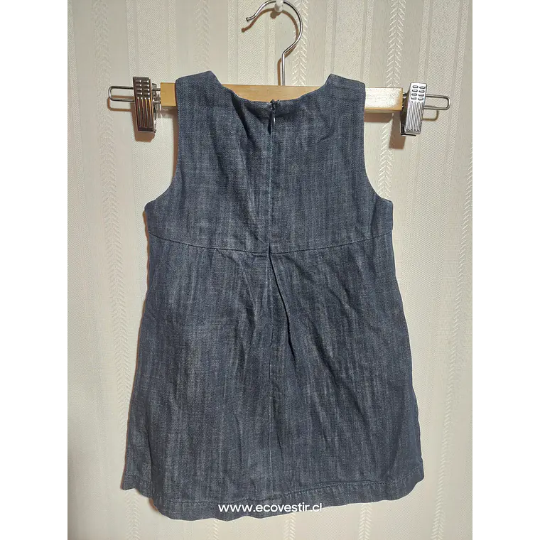 Vestido Niña Mezclilla Azul con Lazo Frontal  CHICCO Talla  24M 2