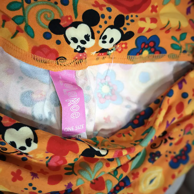 Calzas / Leggings Ultrasuaves Estampadas Disney Mickey Mouse & Flores – LuLaRoe (Talla One Size / Talla Única) 3