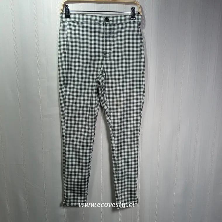 Pantalón Ajustado / Treggings Tiro Alto Estampado Cuadros Vichy – SO (Talla 7 / S-M) 1