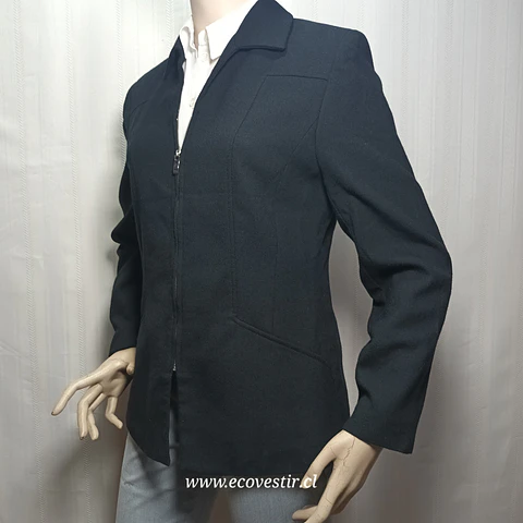 Chaqueta de Vestir con Cierre Frontal 100% Lana Virgen (Woolmark) – Amanda Smith (Talla 8 / M)