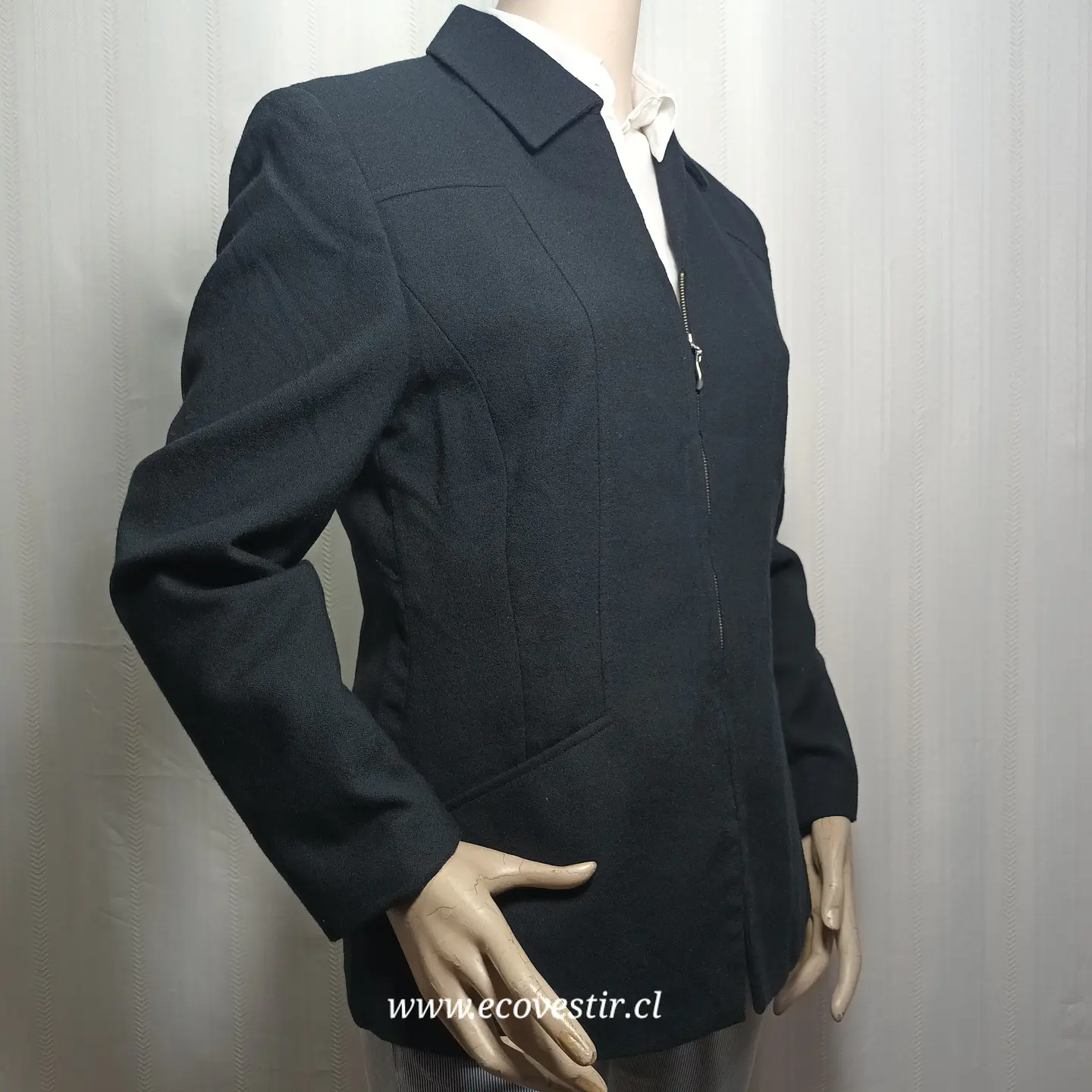 Chaqueta de Vestir con Cierre Frontal 100% Lana Virgen (Woolmark) – Amanda Smith (Talla 8 / M) 2