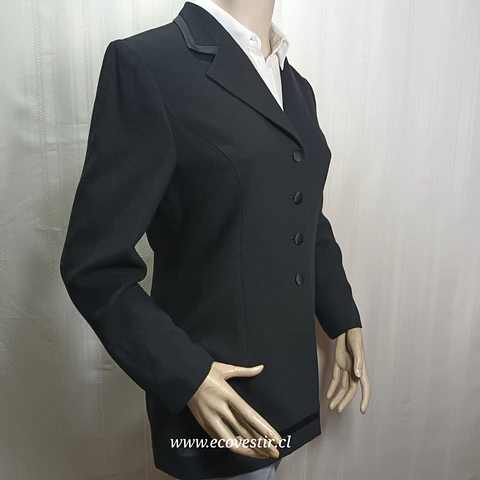 Blazer Ejecutivo Largo Negro – Kasper A.S.L. Petite (Talla 8P / M)