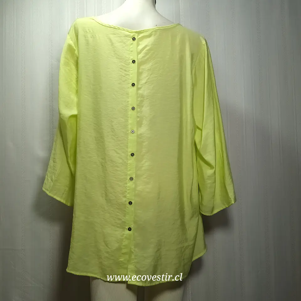 Blusa Túnica Oversize Neón Verde Lima Janina - Talla 1XL (46/48) 4