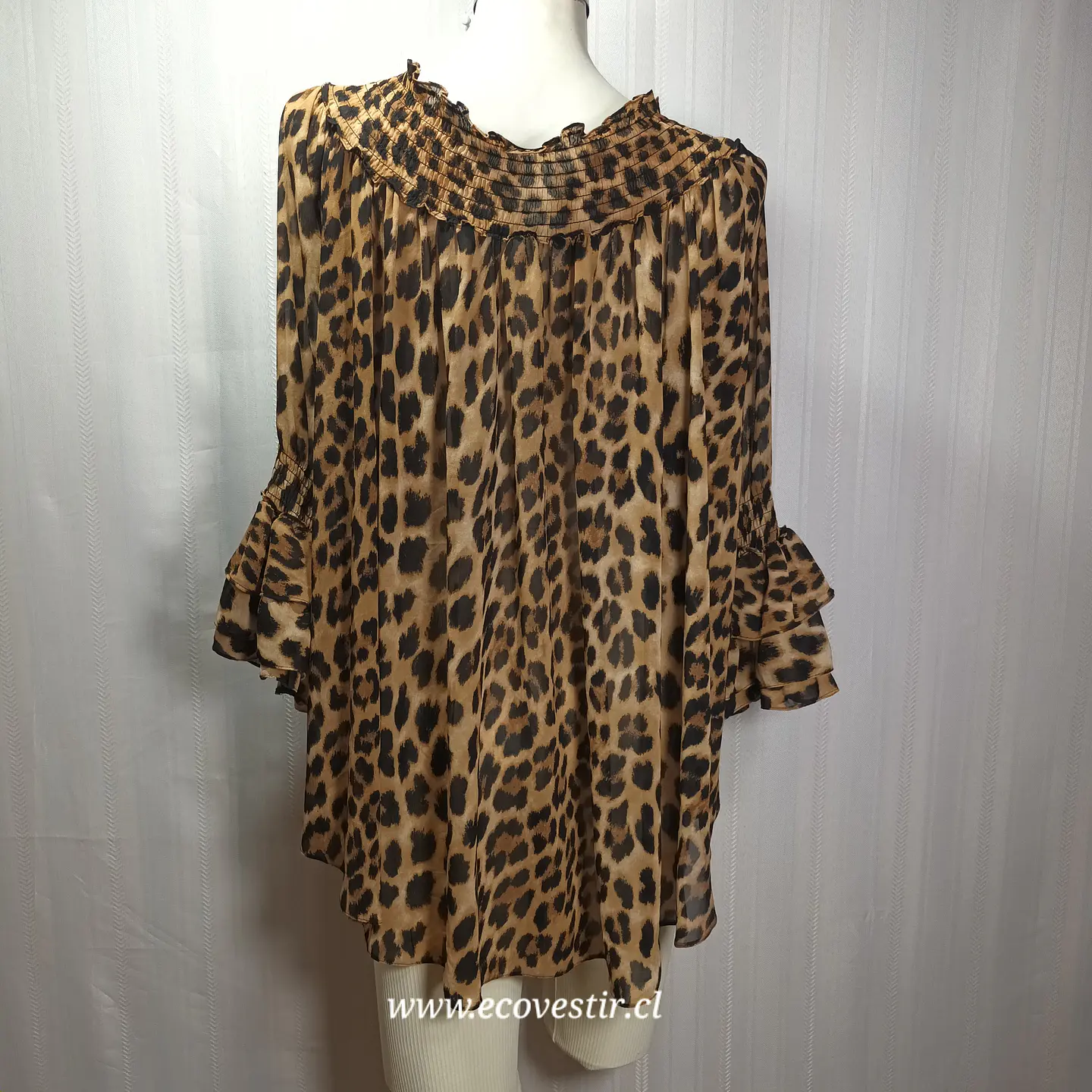 Blusa Túnica Animal Print Leopardo CLEO - Talla 2X (48/50) 4