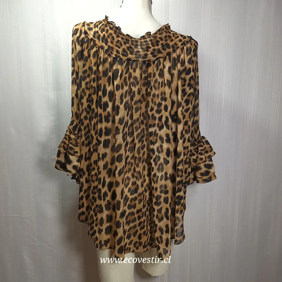 Blusa Túnica Animal Print Leopardo CLEO - Talla 2X (48/50) 4