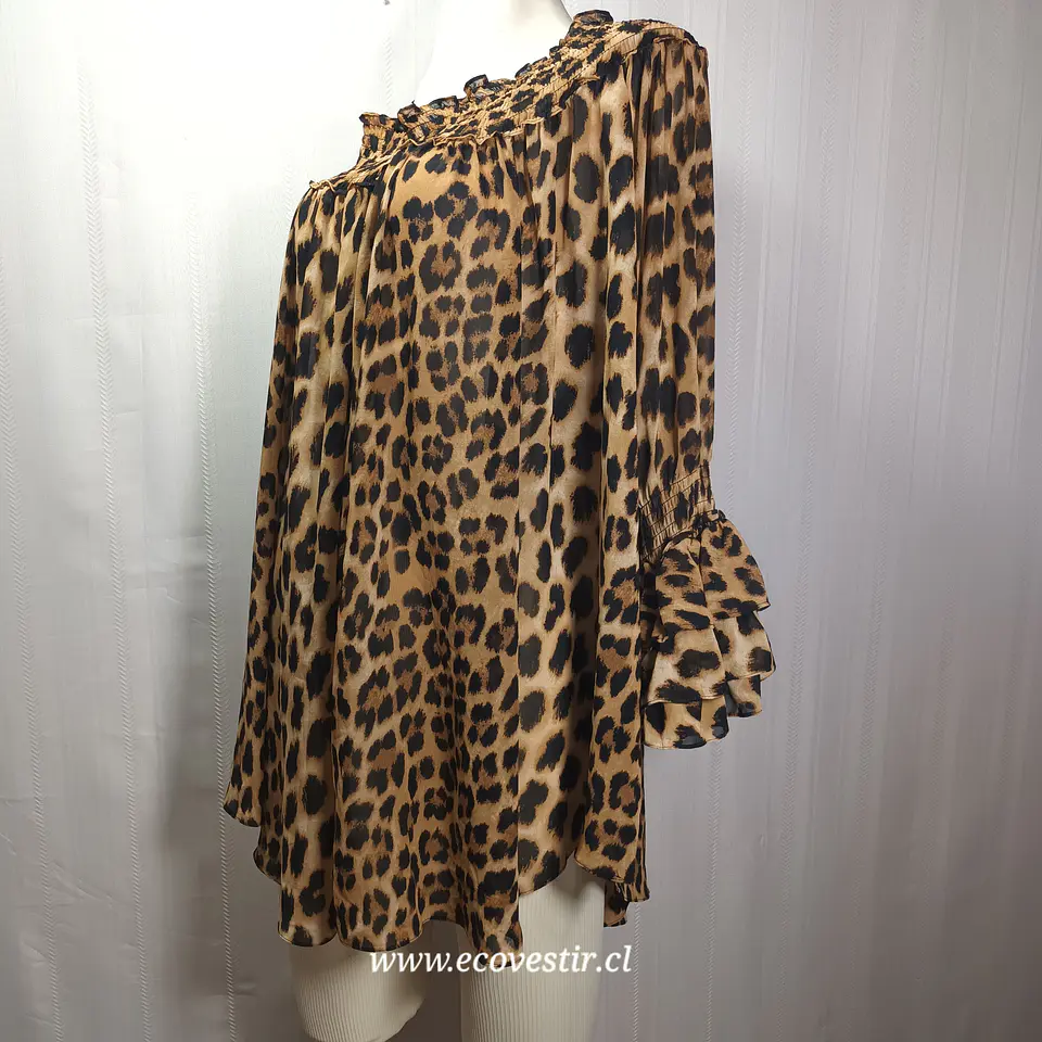 Blusa Túnica Animal Print Leopardo CLEO - Talla 2X (48/50) 3