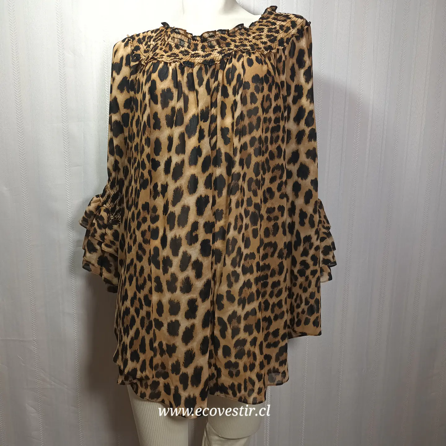 Blusa Túnica Animal Print Leopardo CLEO - Talla 2X (48/50) 1