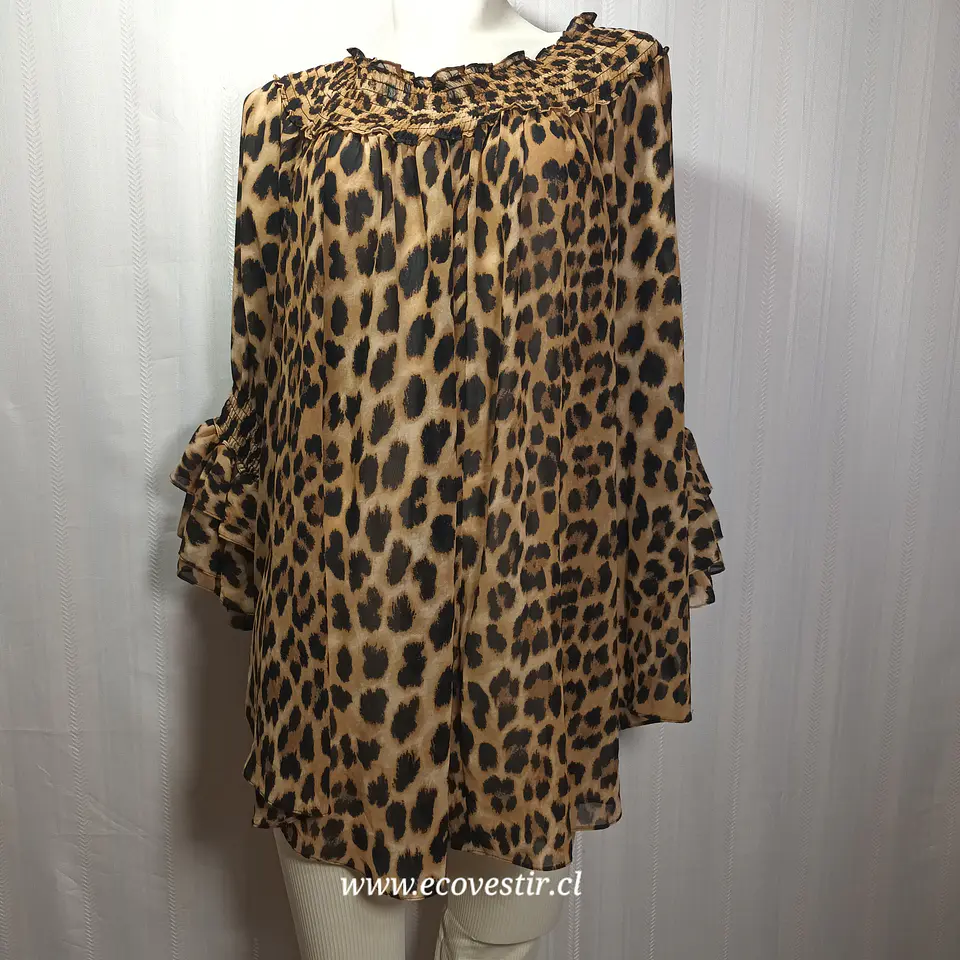 Blusa Túnica Animal Print Leopardo CLEO - Talla 2X (48/50) 1