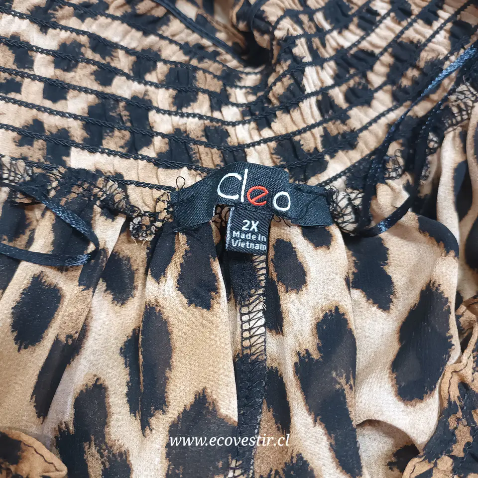 Blusa Túnica Animal Print Leopardo CLEO - Talla 2X (48/50) 7
