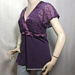 Blusa Violeta de Encaje Metalizado y Borde Satinado Studio 1940 - Talla L (42/44) - Miniatura 3