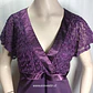 Blusa Violeta de Encaje Metalizado y Borde Satinado Studio 1940 - Talla L (42/44) - Miniatura 4