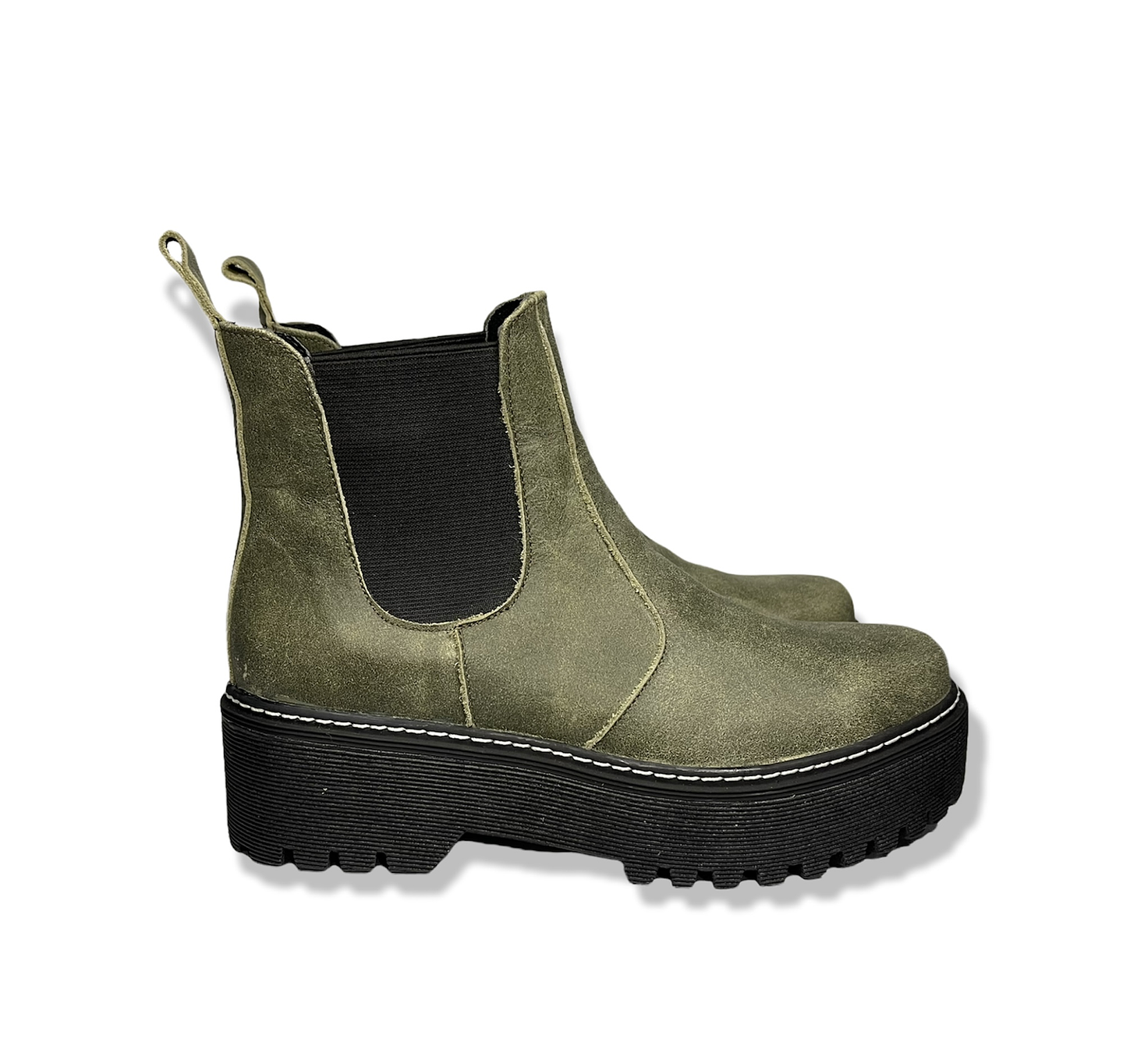 Botín Calafate Verde Musgo Cuero 2