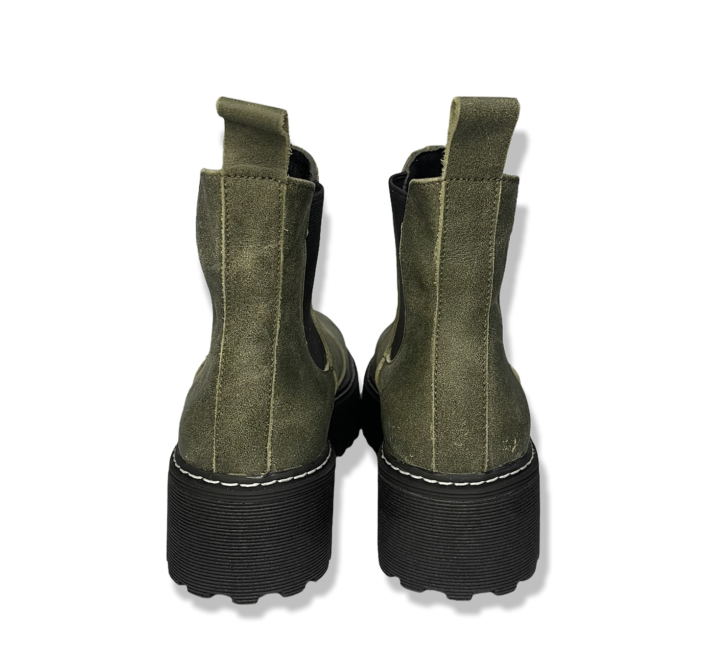 Botín Calafate Verde Musgo Cuero 4