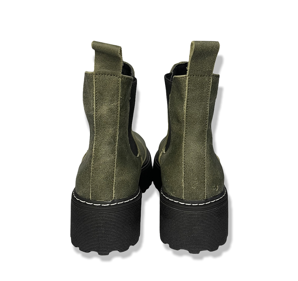 Botín Calafate Verde Musgo Cuero 4