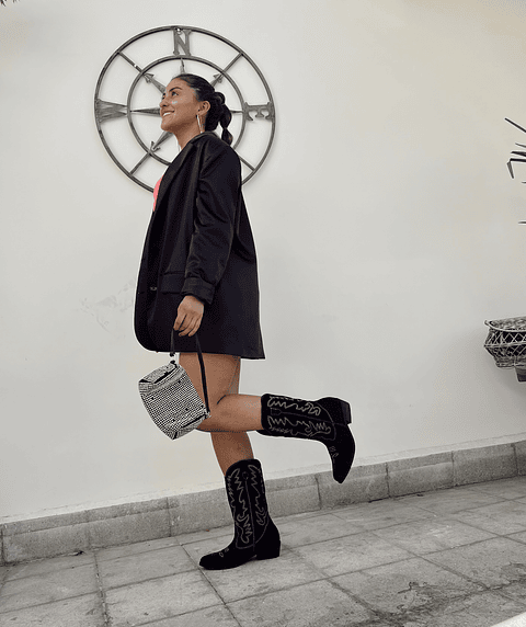 Bota Texas Negro Reno