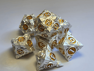 Set de 7 Dados Metálicos - Noble Blanco