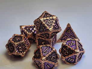 Set de 7 Dados Metálicos - Escamadragón Mora