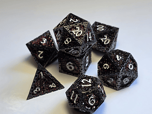 Set de 7 Dados Metálicos - Forja Negra