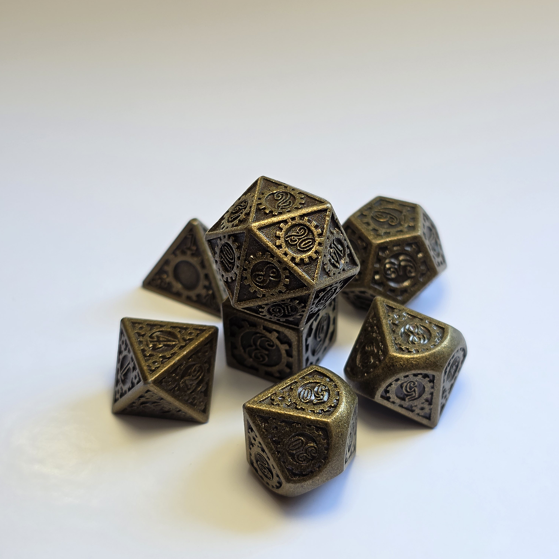 Set de 7 Dados Metálicos - Clockwork Bronze 1