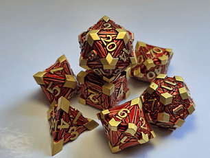 Set de 7 Dados Metálicos - Estandarte Rojo