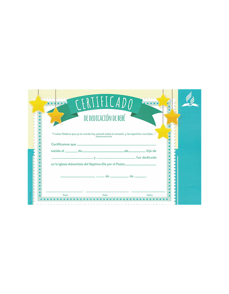Certificado de Dedicacion de niños (azul) 1