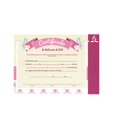 Certificado de Dedicacion niña (rosado)