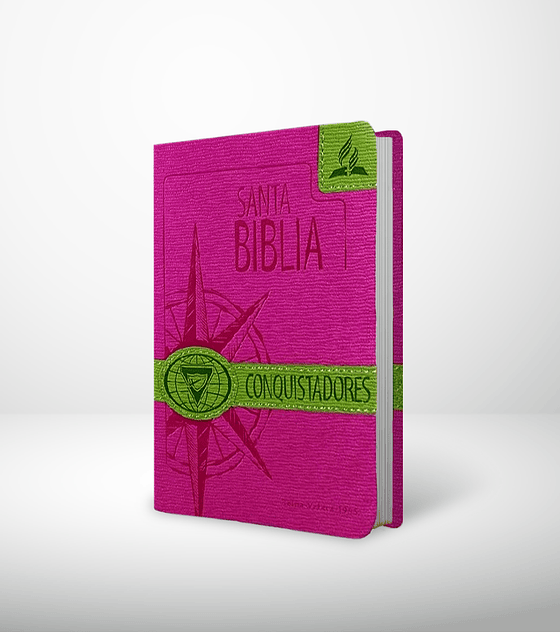 Biblia Conquistadores rosa y verde