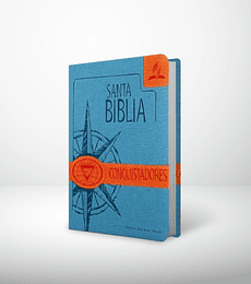 Biblia Conquistadores - turquesa y naranja