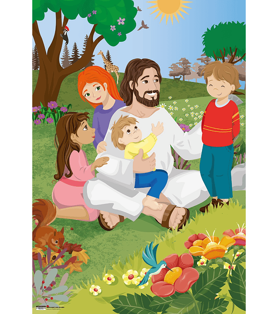 Lámina papel: Jesús con niños - 2ed. 