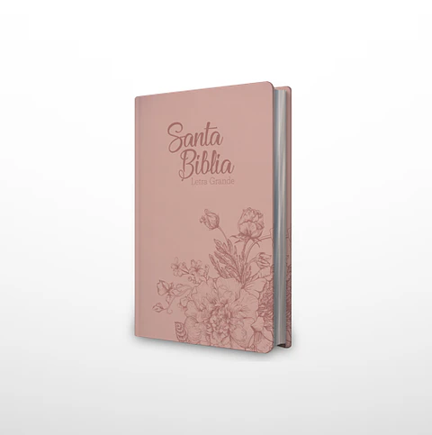  Biblia NRV 2000 ACT LG – Rosa claro (flores) – Símil piel